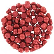 Czech 2-hole Cabochon beads 6mm Lava red